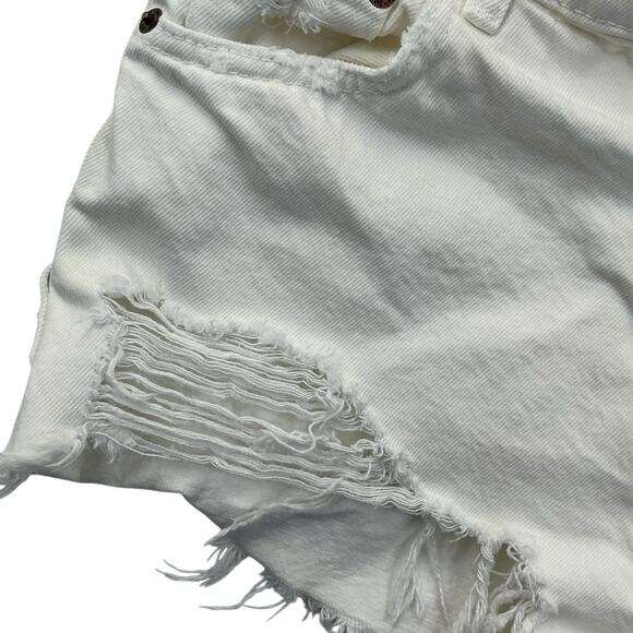 Zara Cut Off Shorts Womens Beach Casual Size 4 White - Picture 4 of 13
